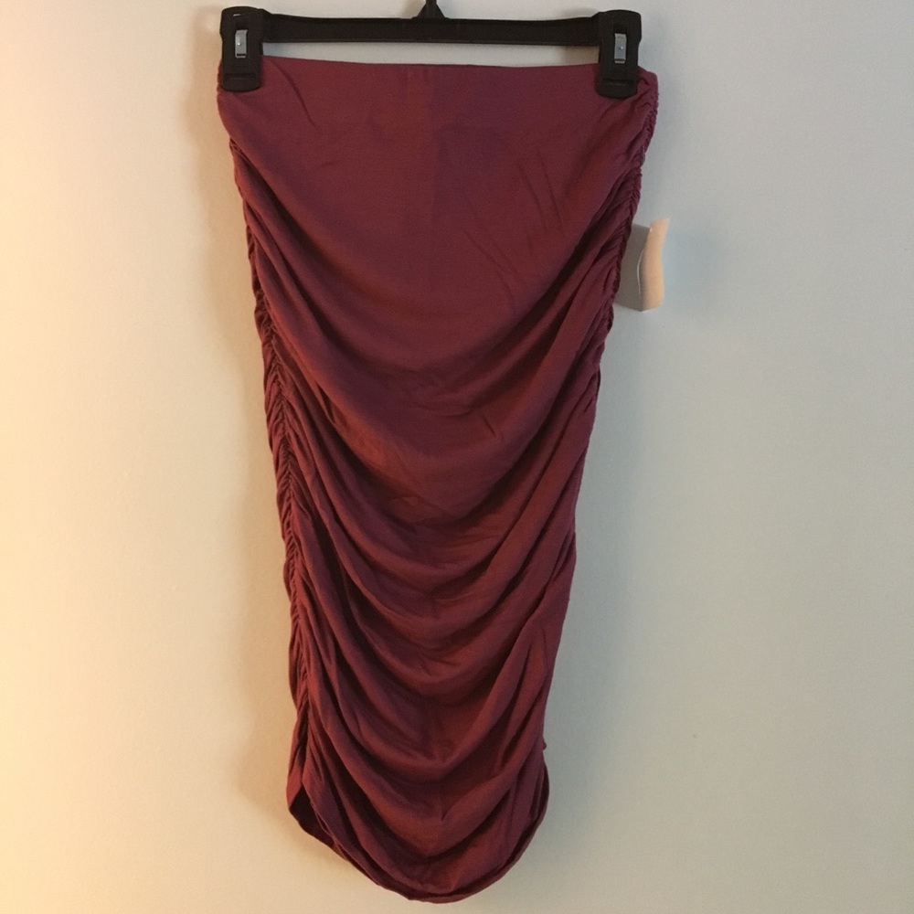 Ruched Pencil Dry Rose Skirt